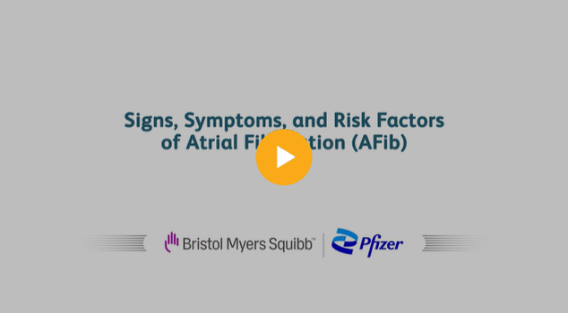 Thumbnail for a video covering the signs, symptoms, and risk factors of AFib